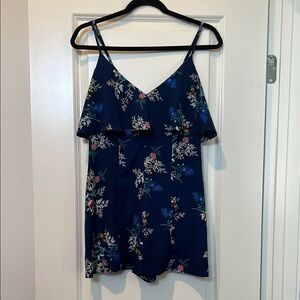 Floral Navy Blue Women's Top